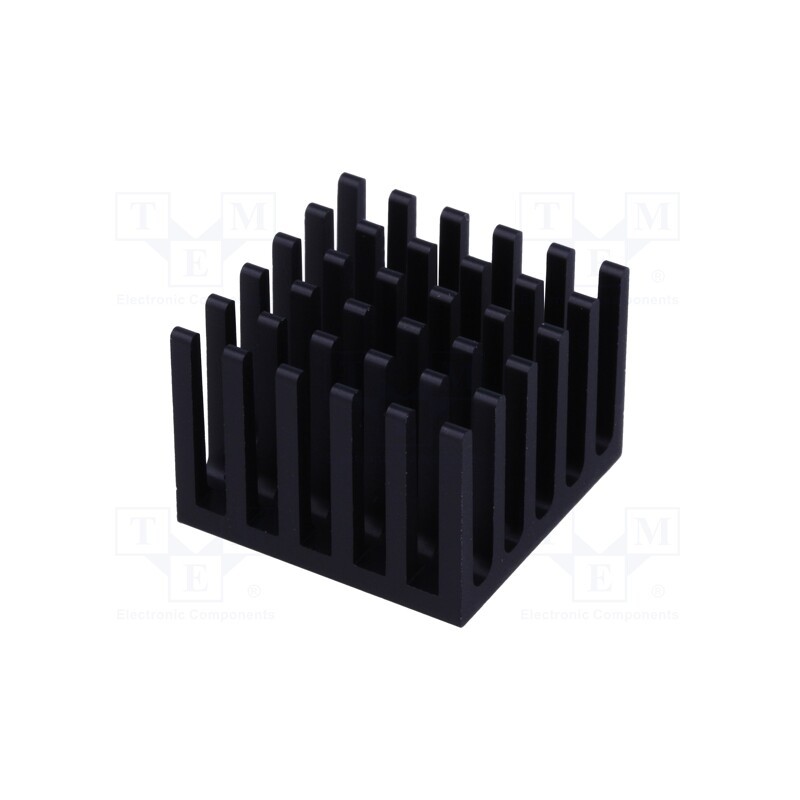 10 pcs : 624-60AB - Heatsink: extruded, grilled, BGA, black, L: 21mm, W: 21mm, H: 15.2mm