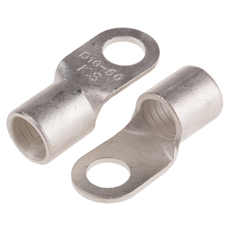 25 pcs - RS PRO Uninsulated Ring Terminal, 10.5mm Stud Size, 50mm² to 50mm² Wire Size