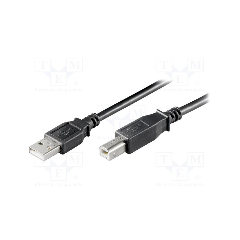 10 pcs : 96185 - Cable, USB 2.0, USB A plug,USB B plug, 1m, black, Core: Cu, 480Mbps