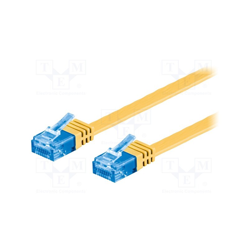10 pcs : 96296 - Patch cord, U/UTP, 6a, stranded, Cu, PVC, yellow, 0.5m, 32AWG
