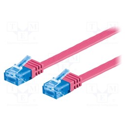 10 pcs : 96298 - Patch cord, U/UTP, 6a, stranded, Cu, PVC, pink, 0.5m, 32AWG