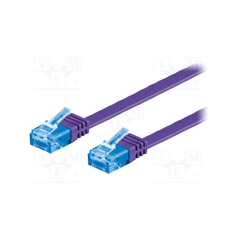 10 pcs : 96302 - Patch cord, U/UTP, 6a, stranded, Cu, PVC, violet, 0.5m, 32AWG