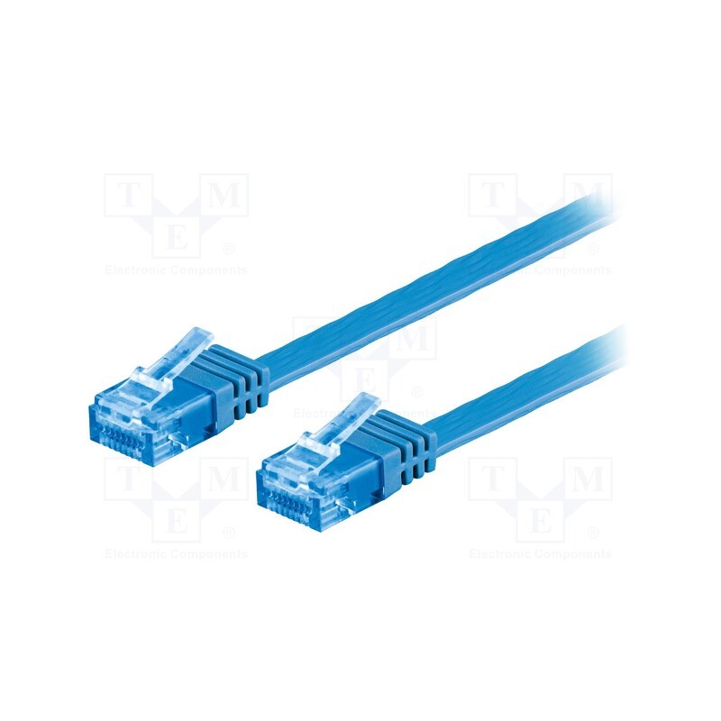 10 pcs : 96306 - Patch cord, U/UTP, 6a, stranded, Cu, PVC, blue, 1m, 32AWG