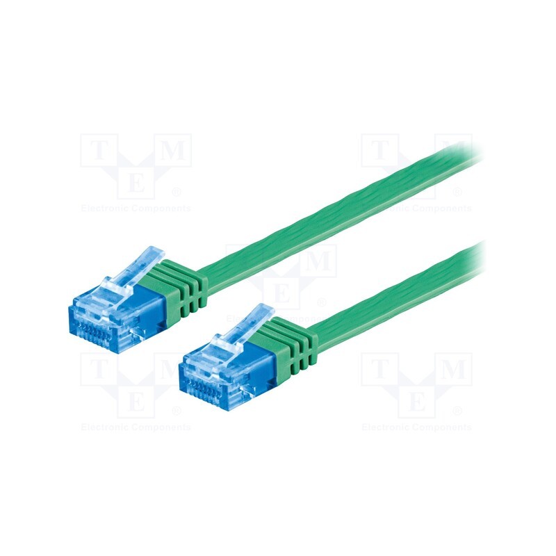 10 pcs : 96319 - Patch cord, U/UTP, 6a, stranded, Cu, PVC, green, 2m, 32AWG
