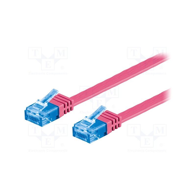 10 pcs : 96320 - Patch cord, U/UTP, 6a, stranded, Cu, PVC, pink, 2m, 32AWG