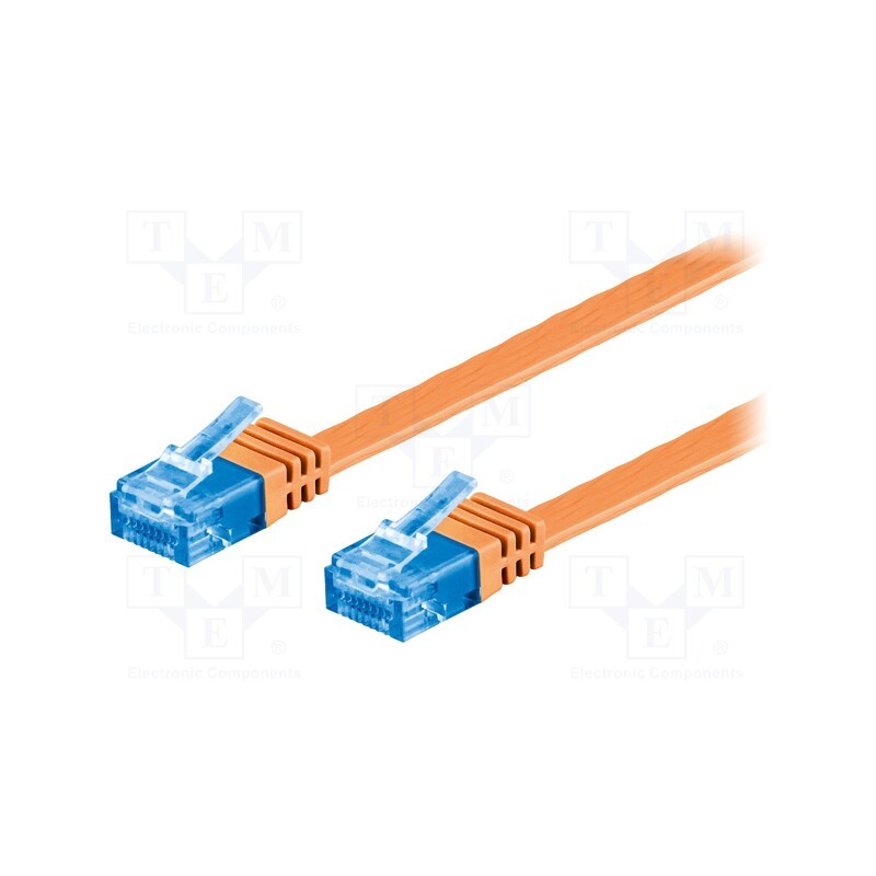 10 pcs : 96321 - Patch cord, U/UTP, 6a, stranded, Cu, PVC, orange, 2m, 32AWG