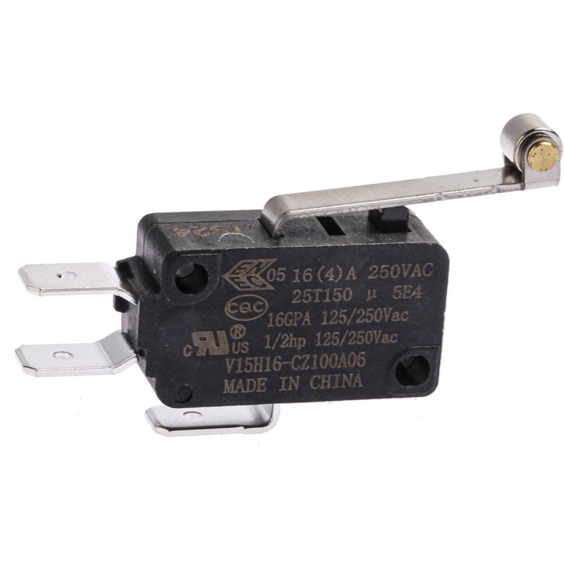 1 pcs - Honeywell Roller Lever Micro Switch, Quick Connect Terminal, 16 A @ 250 V ac, SP-CO, IP67