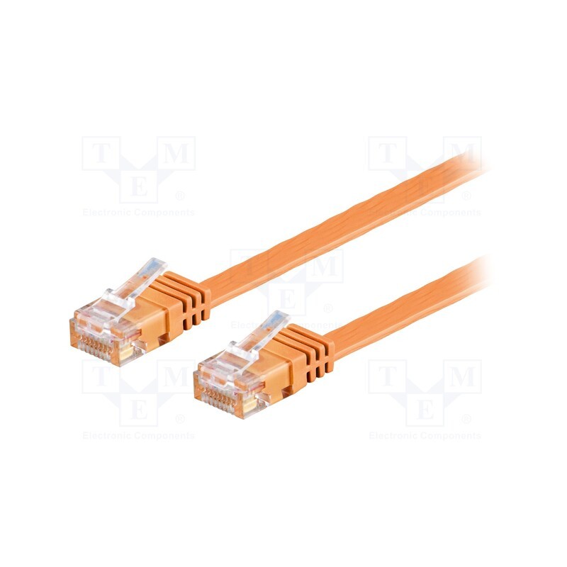 10 pcs : 96409 - Patch cord, U/UTP, 6, stranded, Cu, PVC, orange, 1.5m, 32AWG