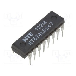 10 pcs : NTE74LS247 - IC: digital, BCD to 7-segment,decoder,driver, TTL, THT, DIP16
