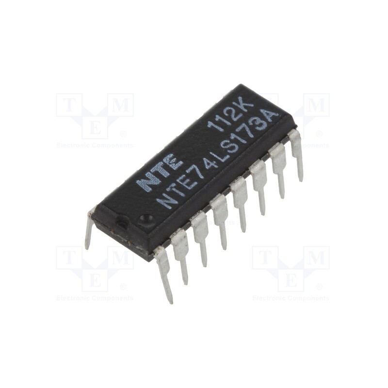 10 pcs : NTE74LS173A - IC: digital, 4bit,D flip-flop,storage register, TTL, THT, DIP16