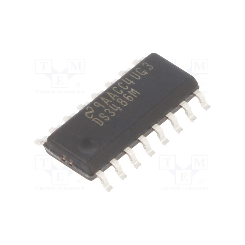 10 pcs : DS3486M/NOPB - IC: interface, line driver, half duplex,RS422,RS423, 10Mbps, SO16