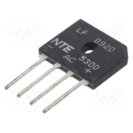 10 pcs : NTE5300 - Bridge rectifier: single-phase, Urmax: 200V, If: 8A, Ifsm: 200A