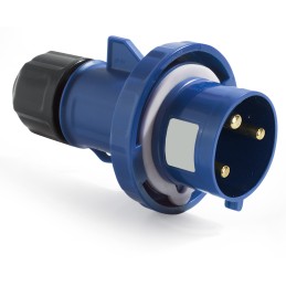 1 pcs - RS PRO IP66, IP67 Blue Cable Mount 3P Industrial Power Plug, Rated At 16A, 200 - 250 V
