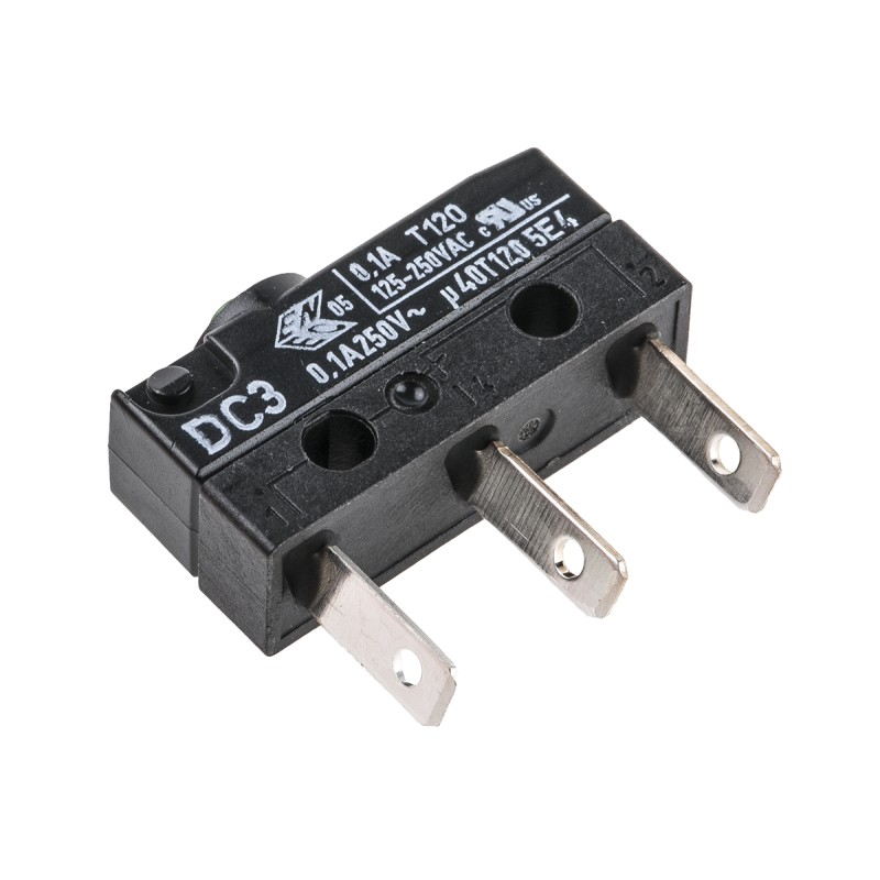 1 pcs - ZF Button Micro Switch, Solder Terminal, 100 mA @ 30 V dc, SPDT, IP6K7