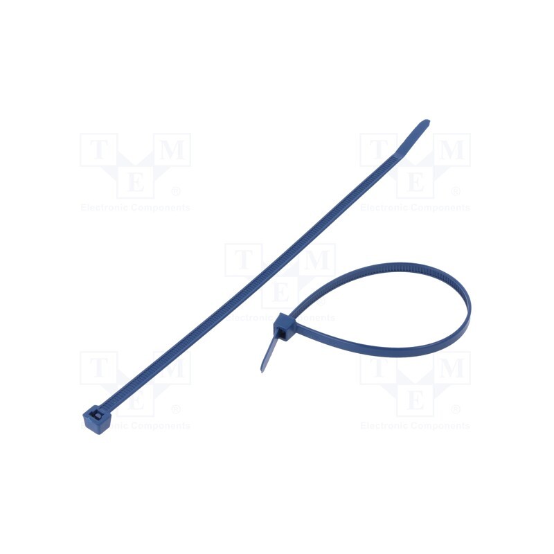 50 pcs : 111-00830 - Cable tie, with metal, L: 200mm, W: 4.6mm, polyamide, 225N, blue