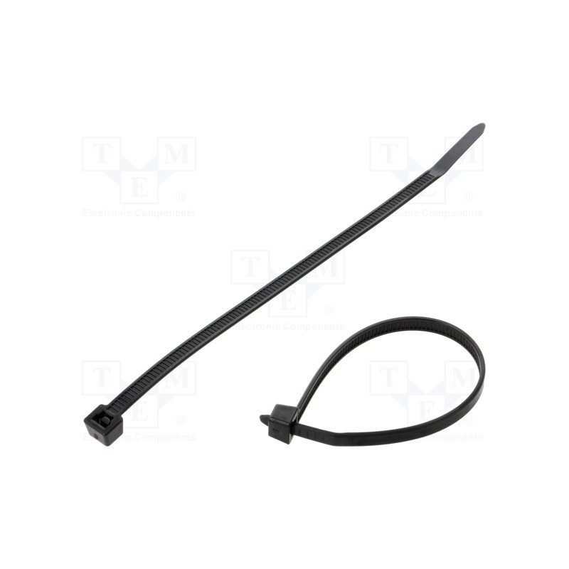 200 pcs : 111-01720 - Cable tie, L: 150mm, W: 4.6mm, polyamide, 170N, black, Ømax: 35mm