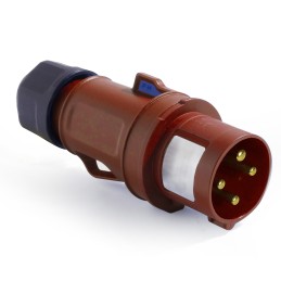 1 pcs - RS PRO IP44 Red Cable Mount 3P + E Industrial Power Plug, Rated At 16A, 380 - 415 V