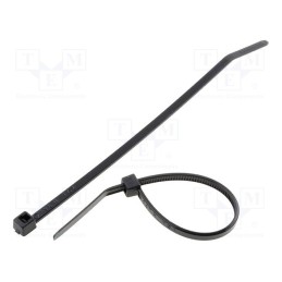 200 pcs : 111-01950 - Cable tie, L: 100mm, W: 2.5mm, polyamide, 80N, black, Ømax: 22mm, T