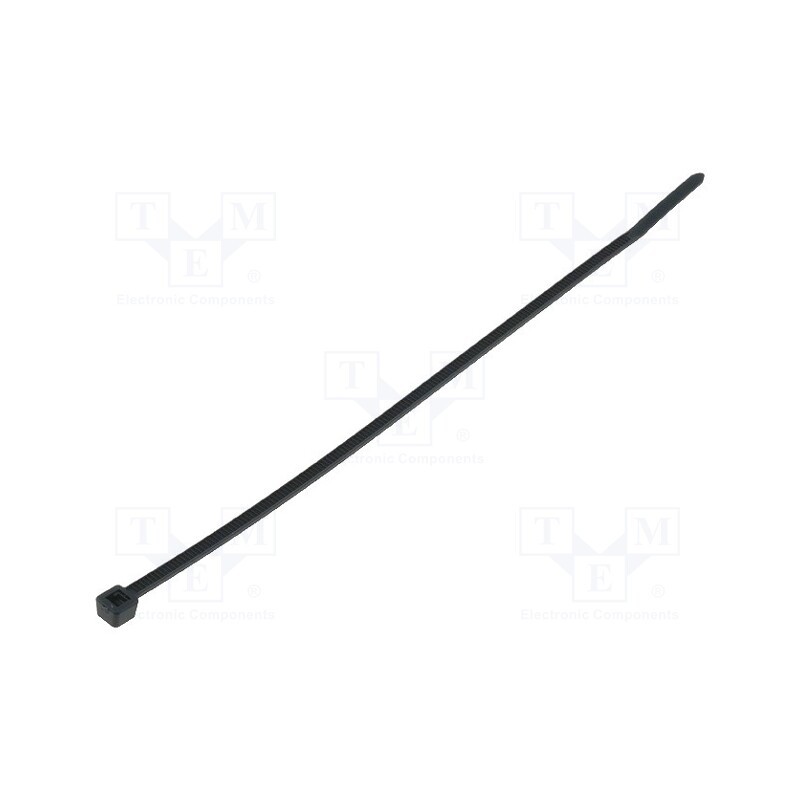 200 pcs : 111-02358 - Cable tie, L: 145mm, W: 2.5mm, polyamide, 80N, black, Ømax: 22mm, T