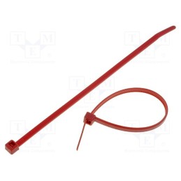 200 pcs : 111-03004 - Cable tie, L: 150mm, W: 3.5mm, polyamide, 135N, red, Ømax: 35mm, T