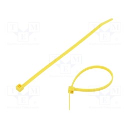 200 pcs : 111-03006 - Cable tie, L: 150mm, W: 3.5mm, polyamide, 135N, yellow, Ømax: 35mm