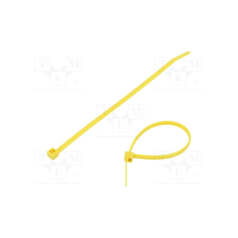 200 pcs : 111-03006 - Cable tie, L: 150mm, W: 3.5mm, polyamide, 135N, yellow, Ømax: 35mm