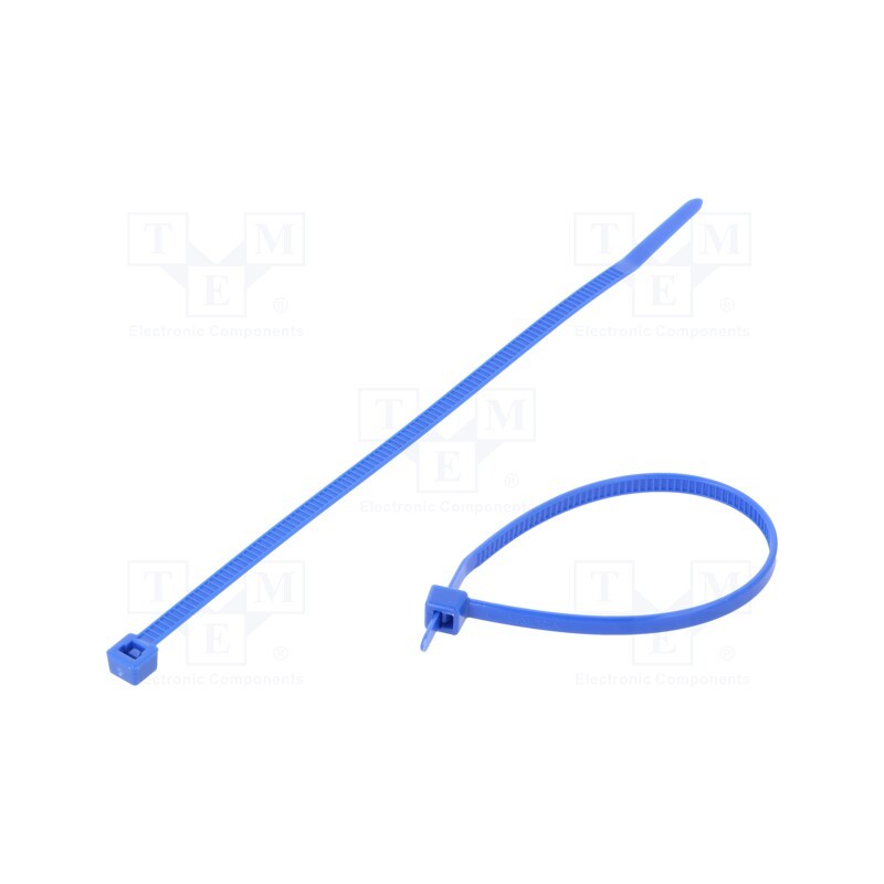 200 pcs : 111-03008 - Cable tie, L: 150mm, W: 3.5mm, polyamide, 135N, blue, Ømax: 35mm, T30R