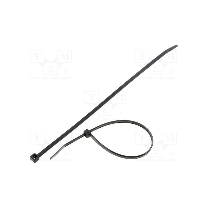 200 pcs : 111-03410 - Cable tie, L: 190mm, W: 3.5mm, polyamide, 135N, black, Ømax: 50mm