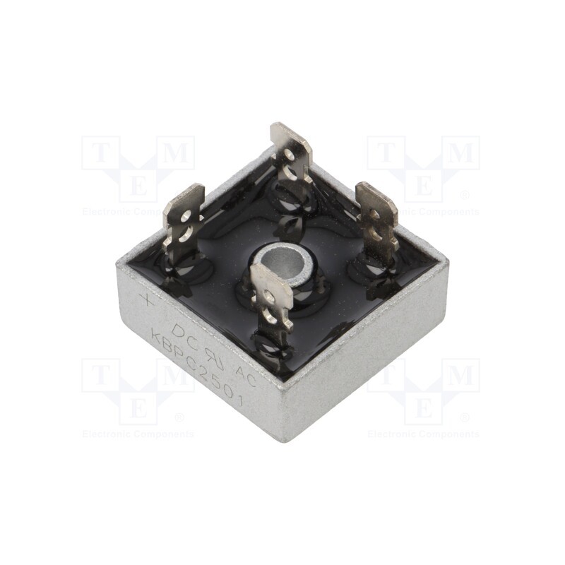 10 pcs : KBPC2501 - Bridge rectifier: single-phase, Urmax: 100V, If: 25A, Ifsm: 400A