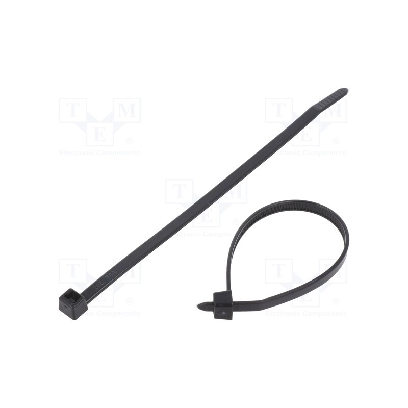 200 pcs : 111-05810 - Cable tie, L: 150mm, W: 4.6mm, polyamide, 225N, black, Ømax: 35mm