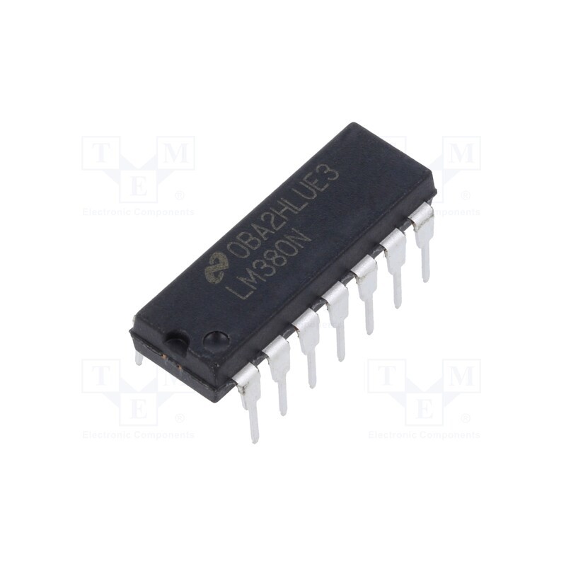 10 pcs : LM380N/NOPB - IC: audio amplifier, Pout: 2.5W, 10÷22VDC, Ch: 1, Amp.class: AB, 4Ω