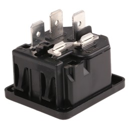 1 pcs - Schurter C14 Snap-In IEC Connector Male, 10A, 250 V