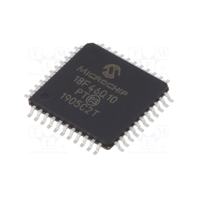 10 pcs : PIC18F46Q10-I/PT - IC: PIC microcontroller, 64kB, 64MHz, I2C x2,LIN,SPI x2,UART x2