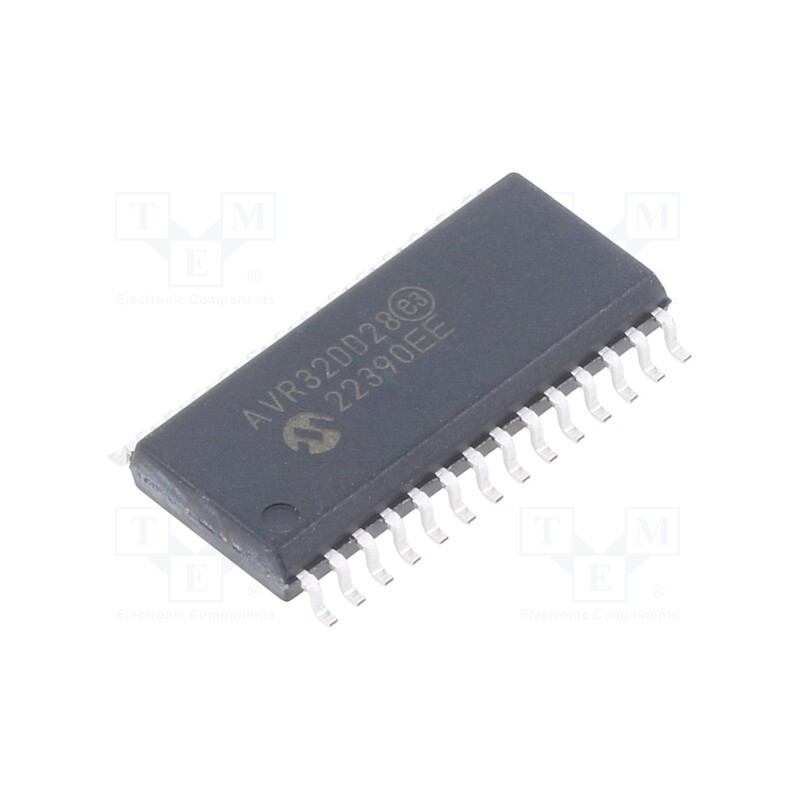 10 pcs : AVR32DD28-I/SO - IC: AVR microcontroller, SOIC28, Ext.inter: 23, Cmp: 1, AVR32