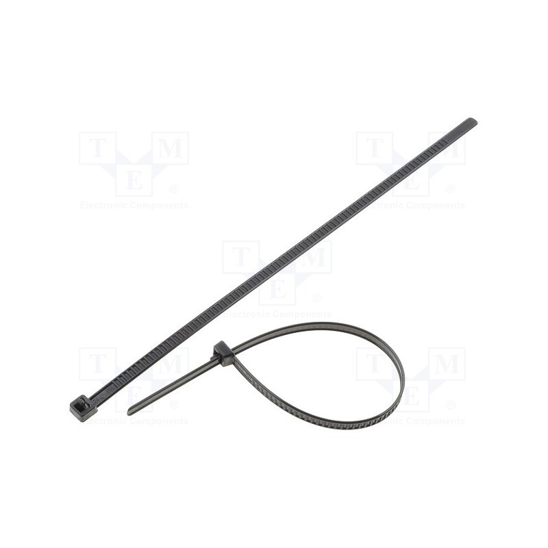 50 pcs : 115-00002 - Cable tie, multi use, L: 195mm, W: 4.7mm, polyamide, 245N, black