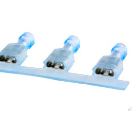25 pcs - TE Connectivity Ultra-Fast Plus .250 Blue Insulated Female Spade Connector, Receptacle, 6.35 x 0.81mm Tab Size, 1.3mm