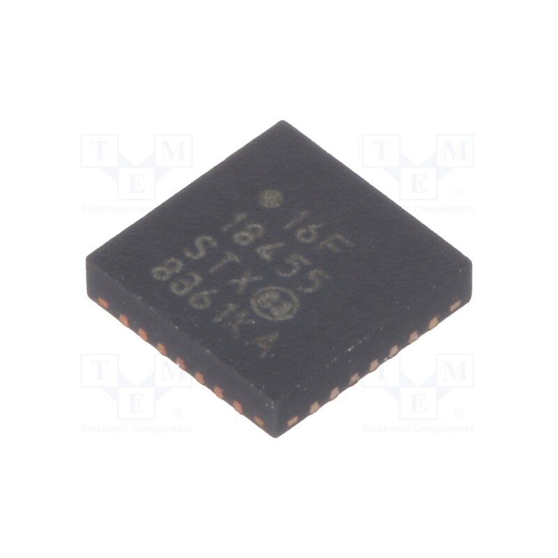 10 pcs : PIC16F18455-I/STX - IC: PIC microcontroller, 14kB, 32MHz, 2.3÷5.5VDC, SMD, VQFN28,