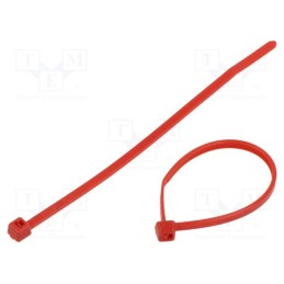 200 pcs : 116-01812 - Cable tie, L: 100mm, W: 2.45mm, polyamide, 80N, red, Ømax: 22mm, T18R