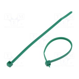 200 pcs : 116-01815 - Cable tie, L: 100mm, W: 2.45mm, polyamide, 80N, green, Ømax: 22mm