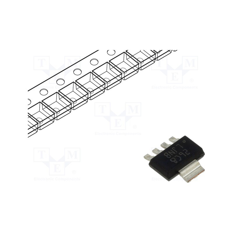 10 pcs : LP38692MP-ADJ/NOPB - IC: voltage regulator, LDO,adjustable, 1.25÷9V, 1A, SOT223-5, SMD