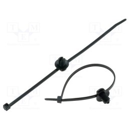 50 pcs : 150-31097 - Cable tie, with fixing lugs, L: 190mm, W: 3.6mm, black, UL94V-2