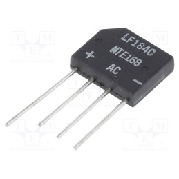 10 pcs : NTE168 - Bridge rectifier: single-phase, Urmax: 400V, If: 2A, Ifsm: 60A, flat