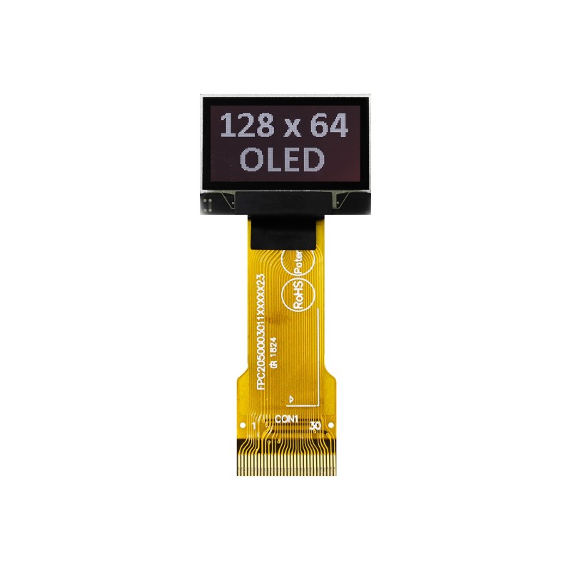 1 pcs - Midas 0.96in White Passive matrix OLED Display 128 x 64pixels COG I2C, Parallel, SPI Interface