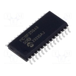 10 pcs : PIC18F25Q43-I/SO - IC: PIC microcontroller, 64MHz, 1.8÷5.5VDC, SMD, SO28-W, PIC18