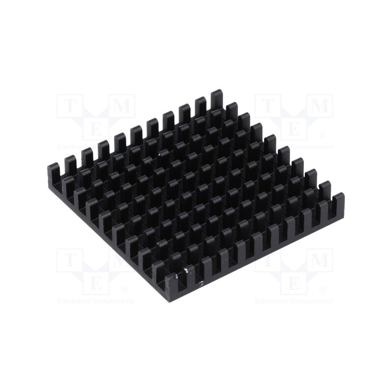 10 pcs : ICKBGA40X40 - Heatsink: extruded, black, L: 40mm, W: 40mm, H: 6mm, aluminium