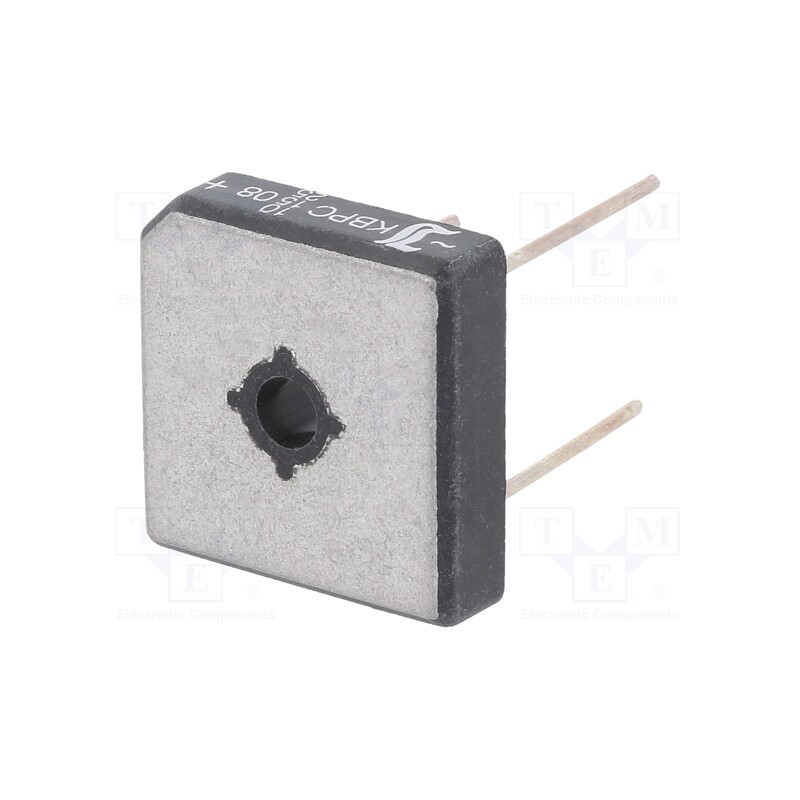 10 pcs : KBPC10/15/2508WP - Bridge rectifier: single-phase, Urmax: 800V, If: 10/15/25A, square
