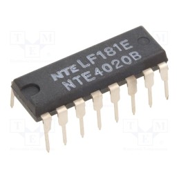 10 pcs : NTE4020B - IC: digital, 14bit,binary counter, CMOS, THT, DIP16, 3÷18VDC, 600uA