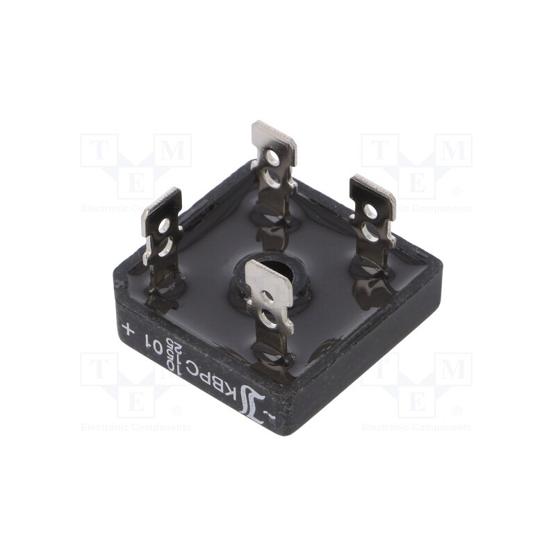 10 pcs : KBPC10/15/2501FP - Bridge rectifier: single-phase, Urmax: 100V, If: 10/15/25A, square