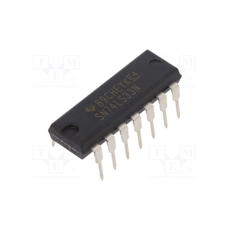 10 pcs : SN74LS33N - IC: digital, NOR, Ch: 4, IN: 2, THT, DIP14, 4.75÷5.25VDC, 0÷70°C, 74LS