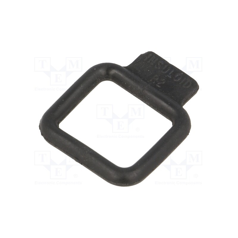 50 pcs : 201-20020 - Elasticated loop, PVC, black, W: 23.8mm, L: 22mm, Cable P-clips